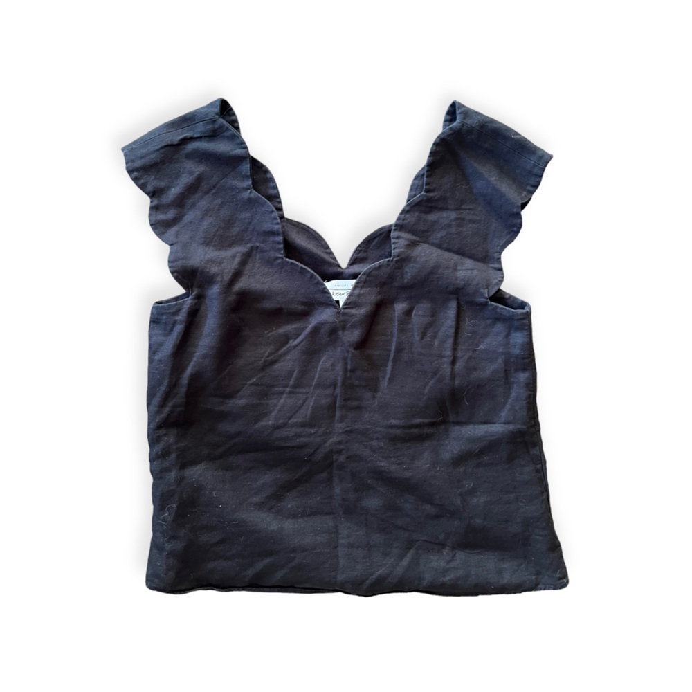 Paris Atelier & other stories scalloped linen top Size 0 XS